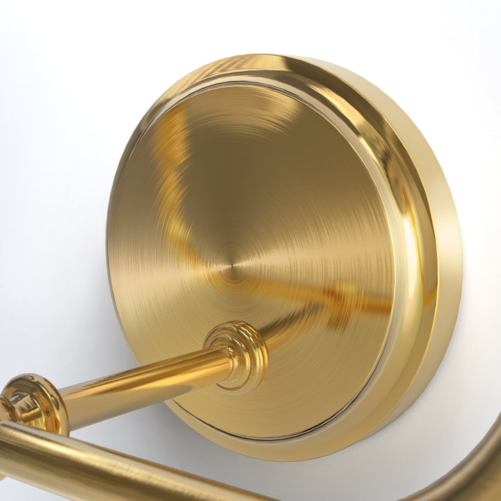 Glow Brass Armed Sconce With White Linen Shade #39006