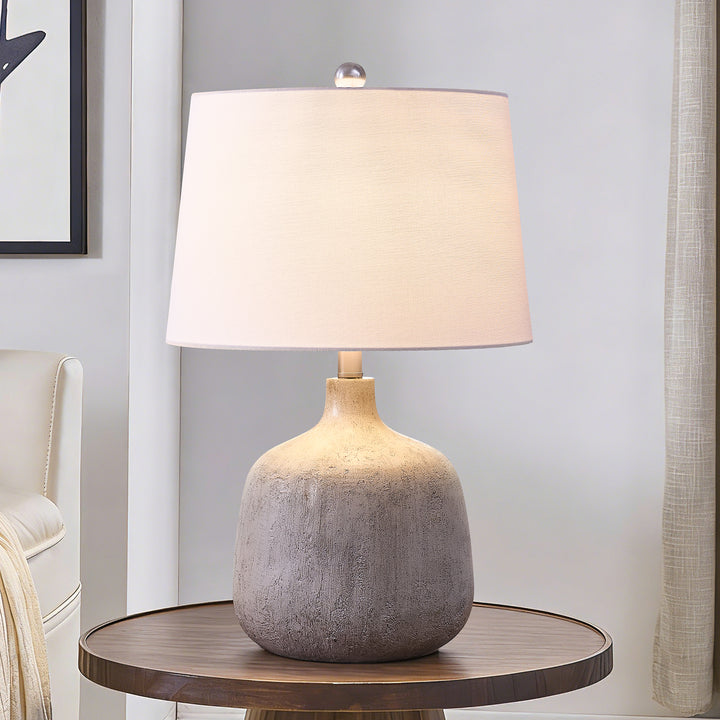 Shimmer 23.5" Farmhouse Resin Table Lamp With Usb And Type C Ports 3 Way Dimmable Rotary Switch Bedside Lamp For Bedroom And Living Room #T275