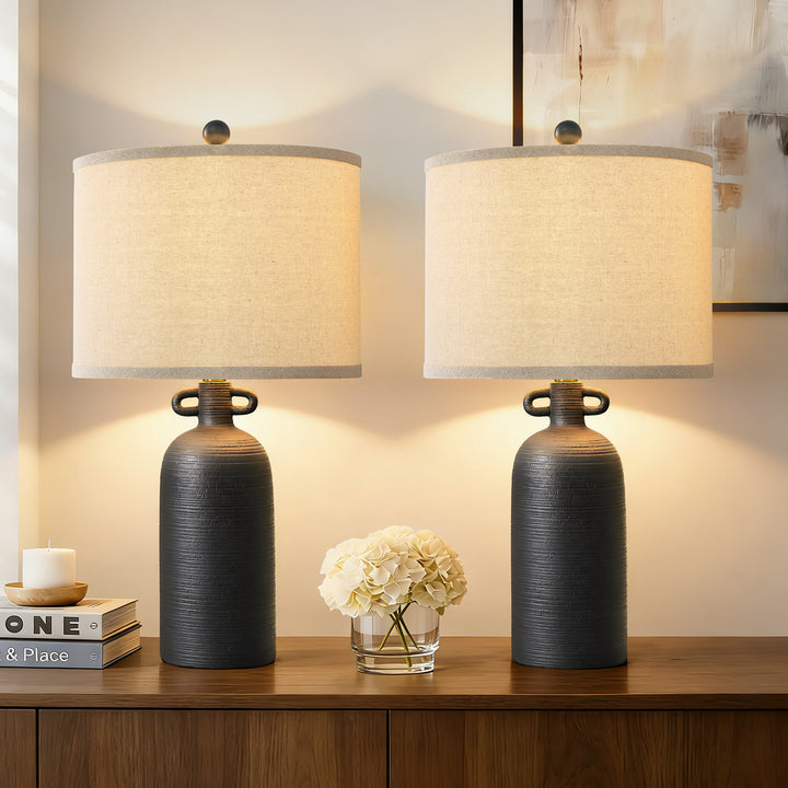 Illume 24'' White Ceramic Table Lamp (Set Of 2) #T192