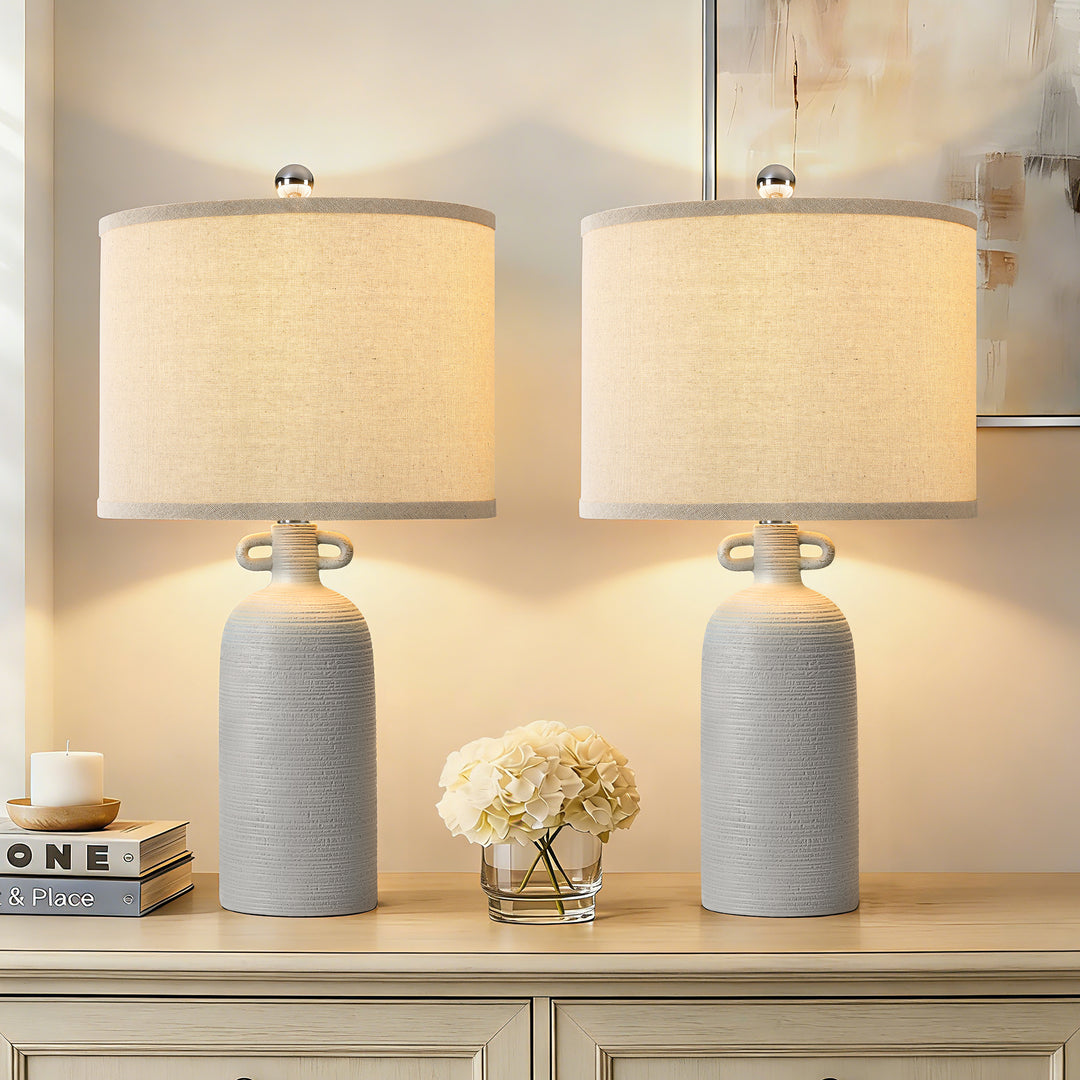 Illume 24'' White Ceramic Table Lamp (Set Of 2) #T192