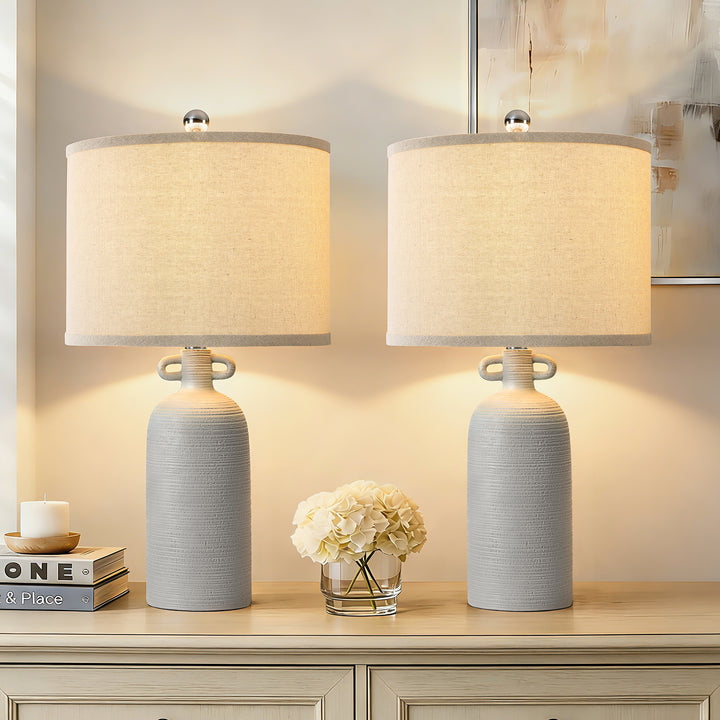 Illume 24'' White Ceramic Table Lamp (Set Of 2) #T192
