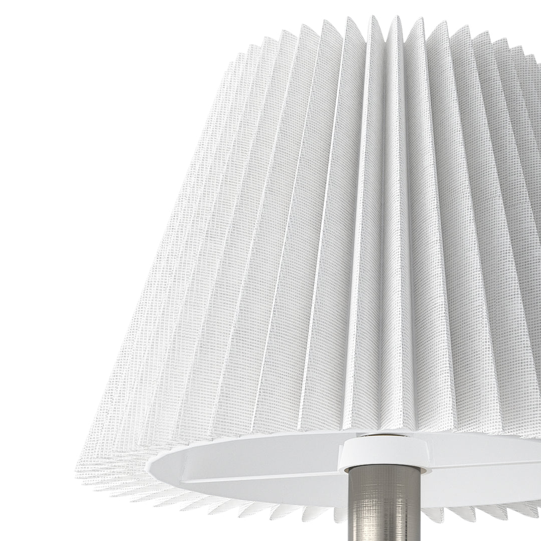 Glow Brass Armed Sconce With White Linen Shade #39006