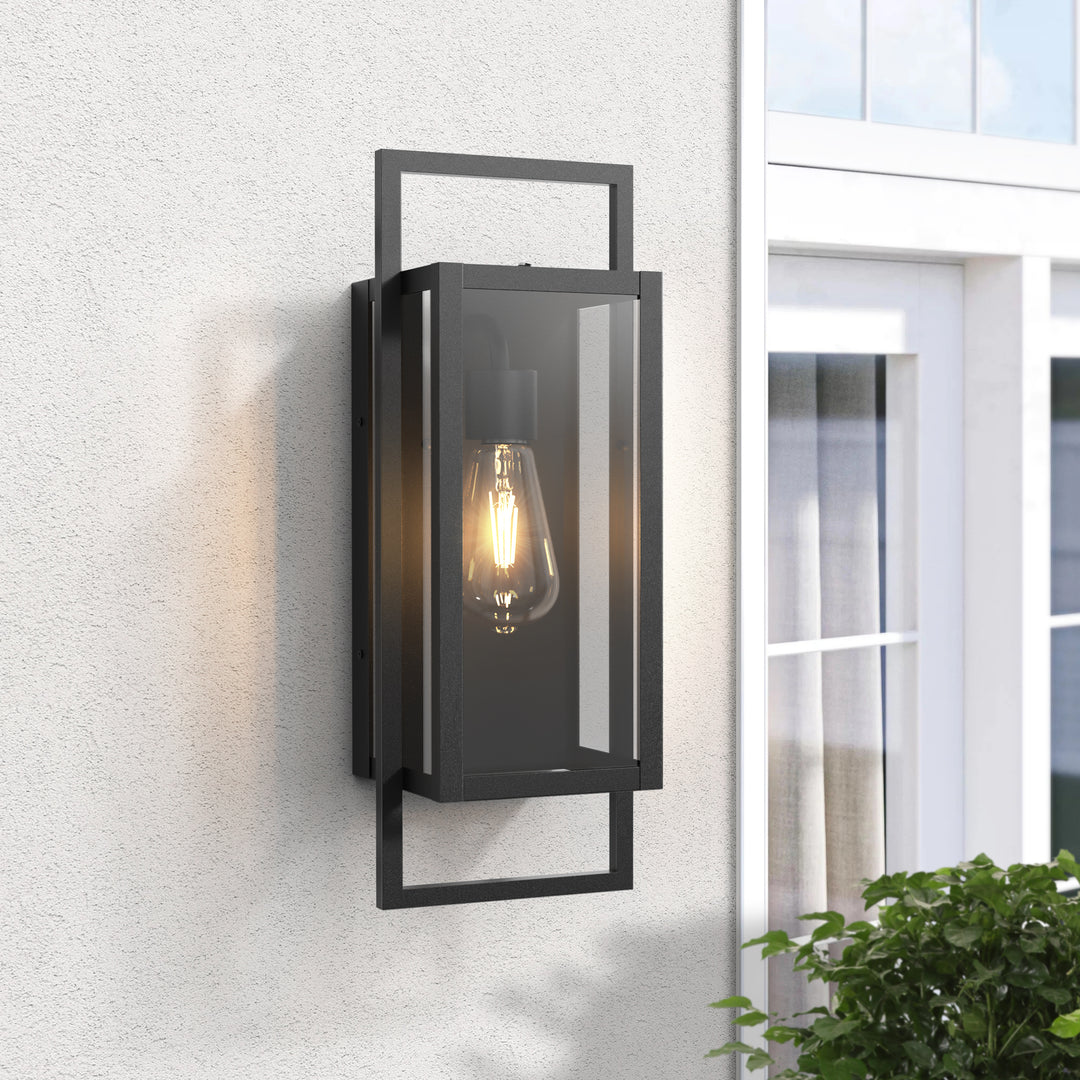 Solstice 1 - Light Glass Outdoor Wall Lantern with Dusk to Dawn #7057