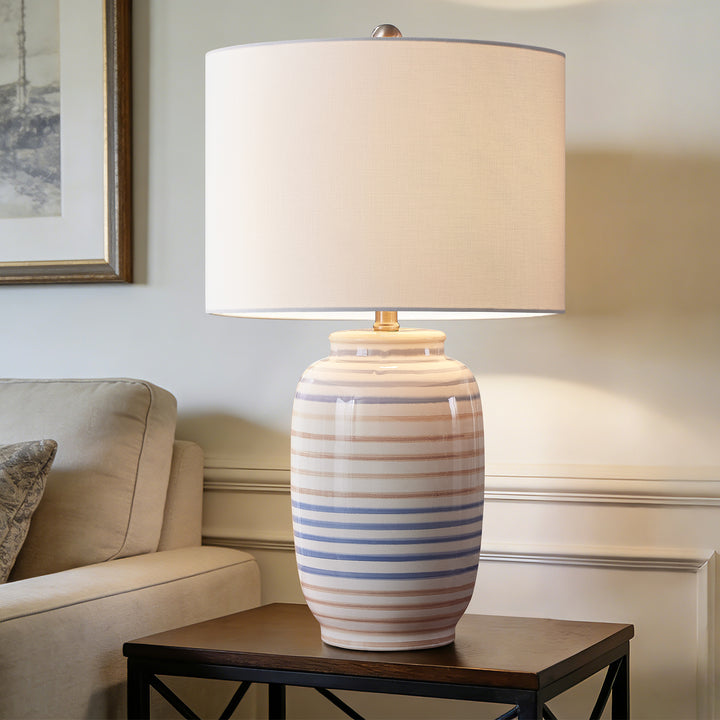25 '' Blue Ceramic Table Lamp #T176
