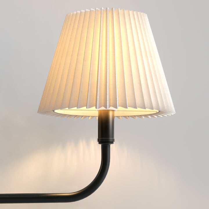 Glow Brass Armed Sconce With White Linen Shade #39006