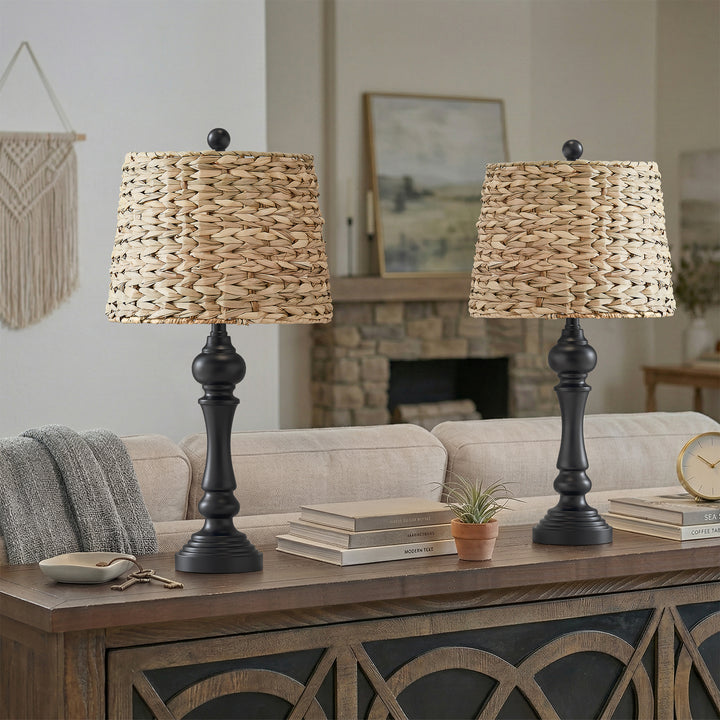 Maxax Coastal Rustic White Modern Table Lamp (Set of 2) #T150