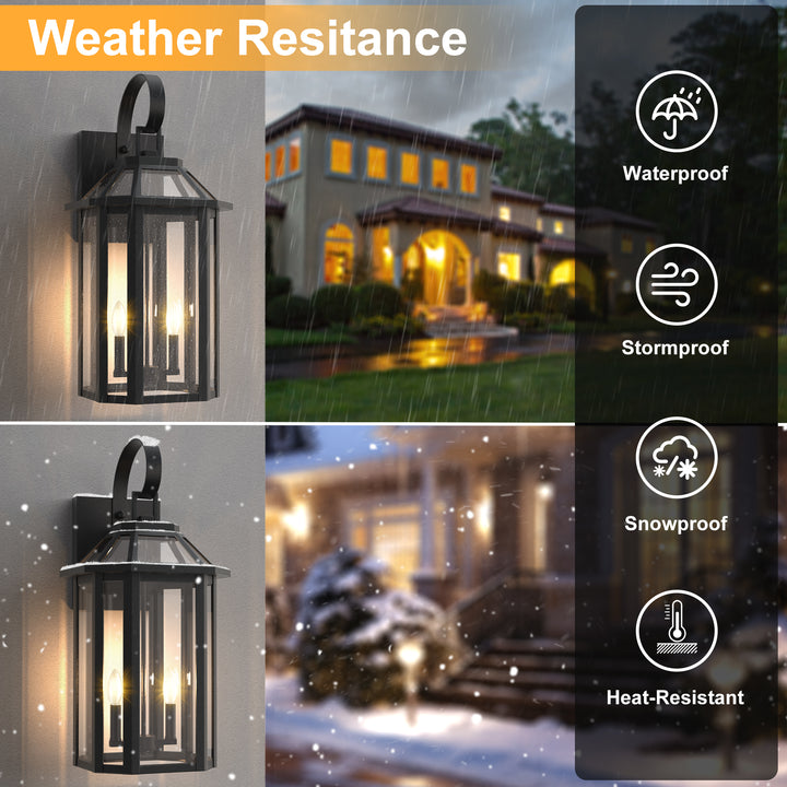 Solstice Matte Black Outdoor Wall Lantern With Tempered Glass #7065
