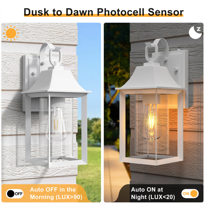 1 - Light Black Outdoor Wall Lantern with Clear Glass #7038