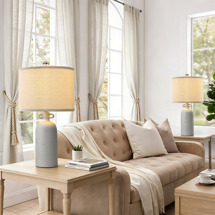 Illume 24'' White Ceramic Table Lamp (Set Of 2) #T192