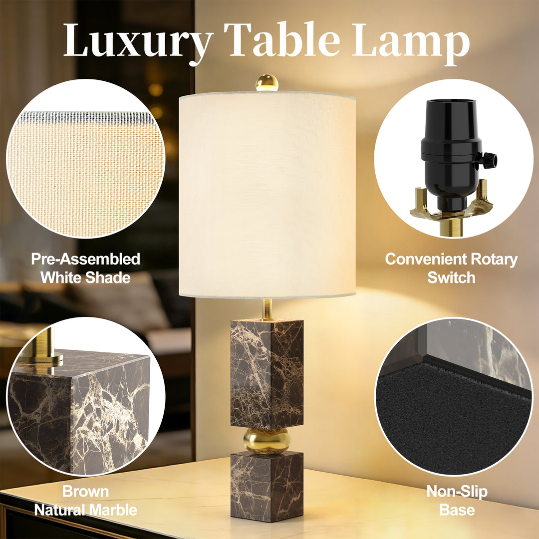 Lustre 25 "Hardware + Marble Desk Lamp #T273