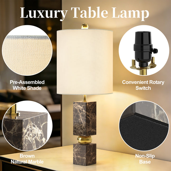 Lustre 25 "Hardware + Marble Desk Lamp #T273