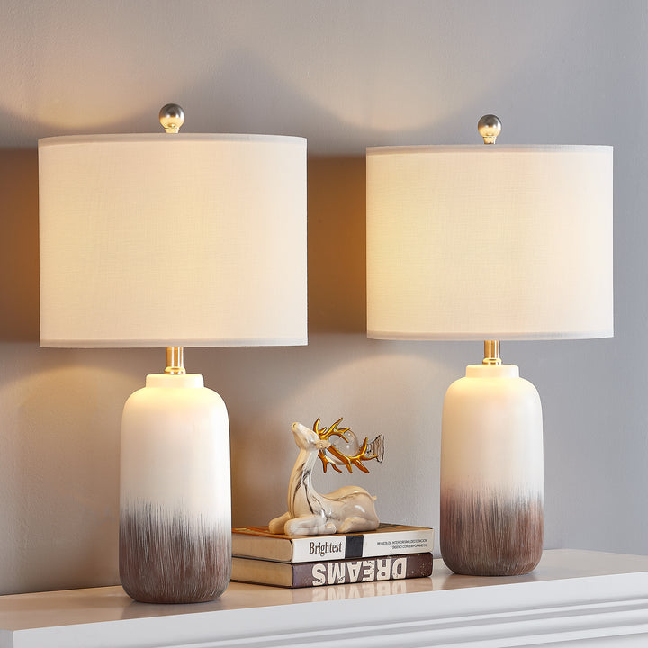 23.5" Chanise Ceramic Table Lamp For Living Room/Bedroom (Set of 2) #T198