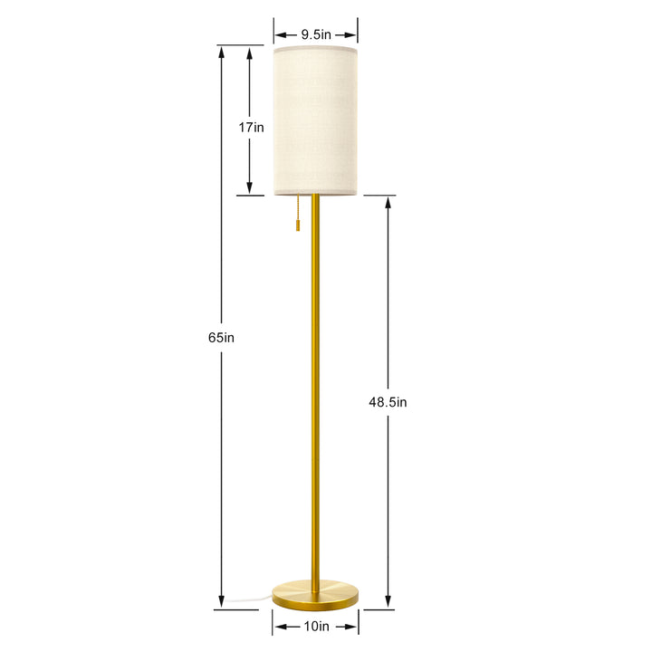 65'' Traditional Brass Floor Lamp #F221