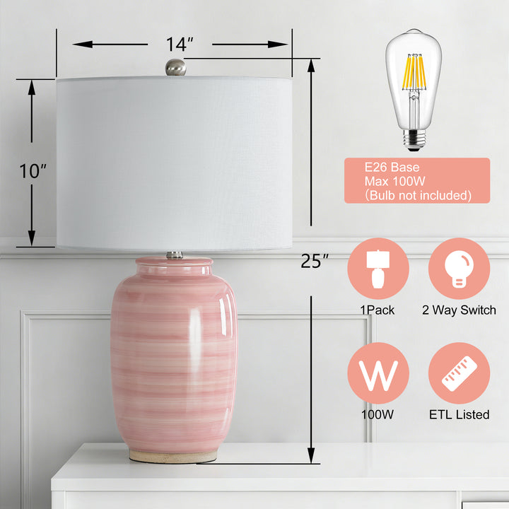 25 '' Blue Ceramic Table Lamp #T176