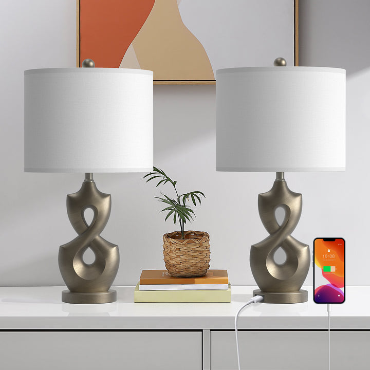 USB Table Lamp (Set of 2) #T189-WG