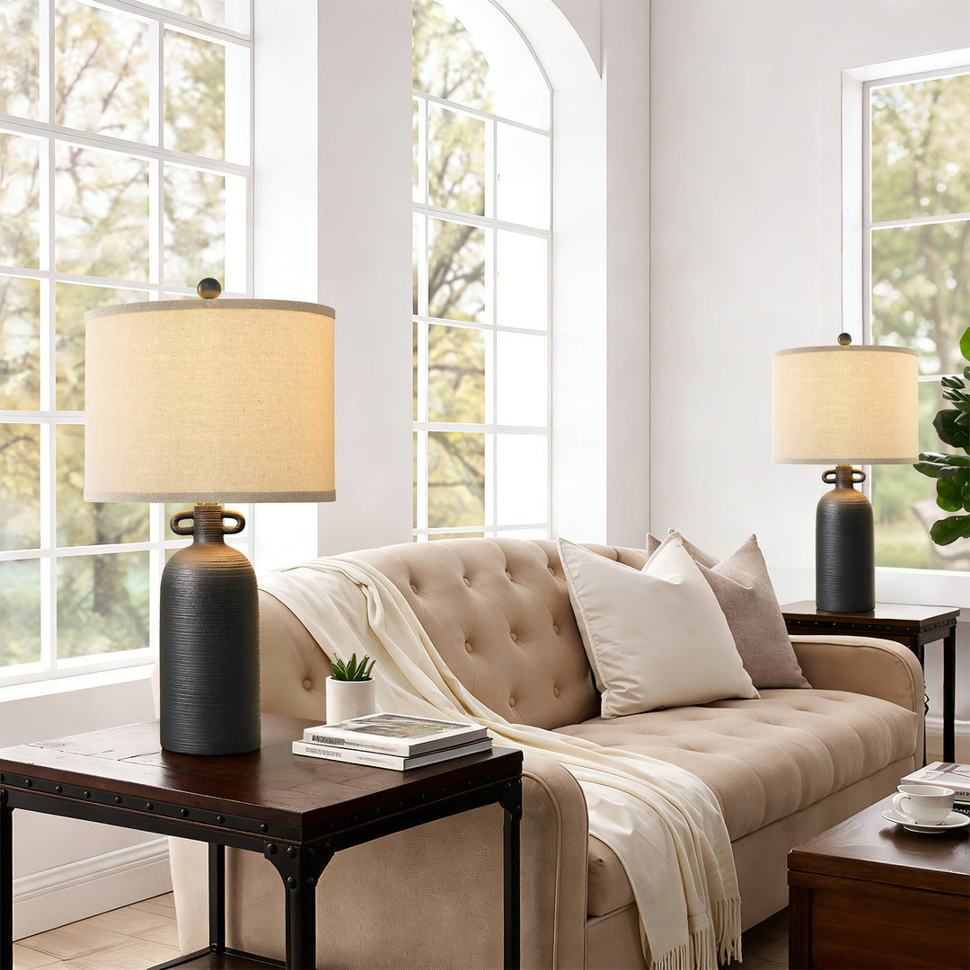 Illume 24'' White Ceramic Table Lamp (Set Of 2) #T192