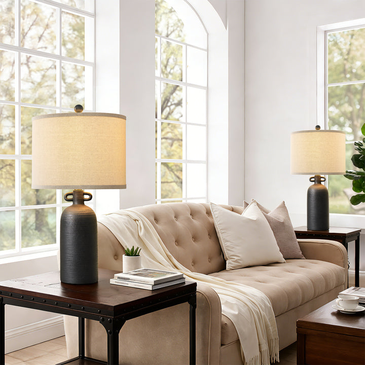 Illume 24'' White Ceramic Table Lamp (Set Of 2) #T192