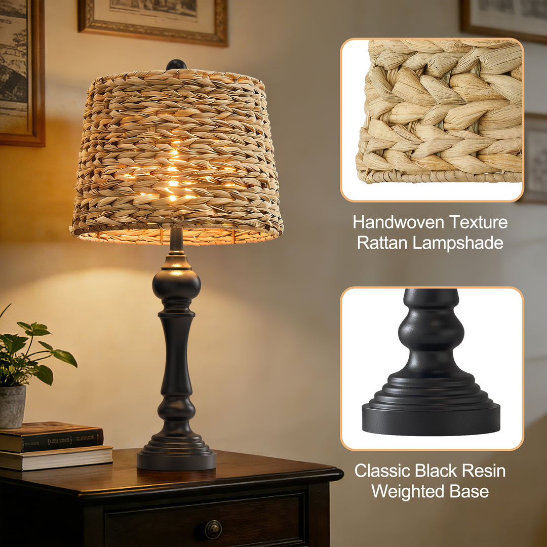 Maxax Coastal Rustic White Modern Table Lamp (Set of 2) #T150