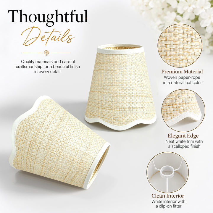 6" H Paper Rope Empire Lamp Shade (Set of 6) 