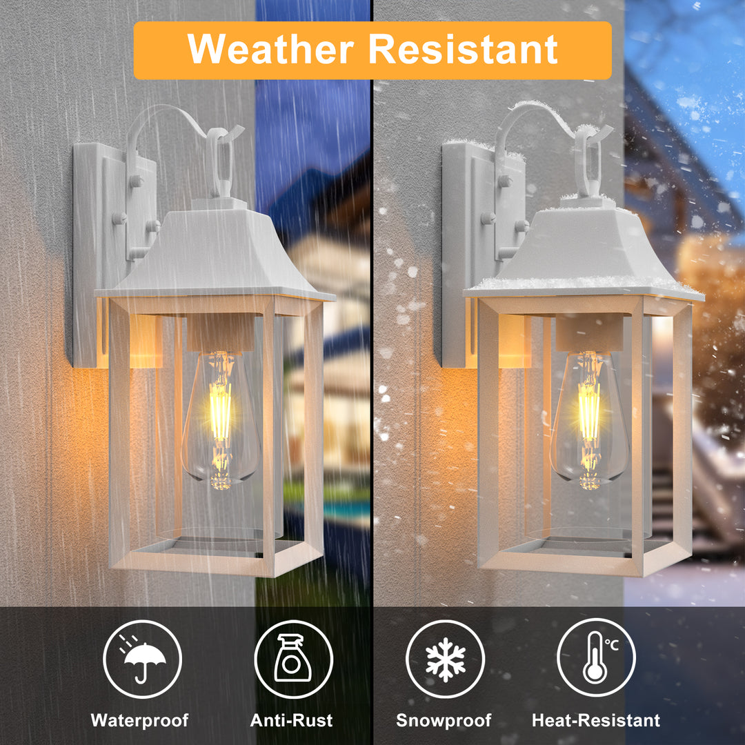 1 - Light Black Outdoor Wall Lantern with Clear Glass #7038