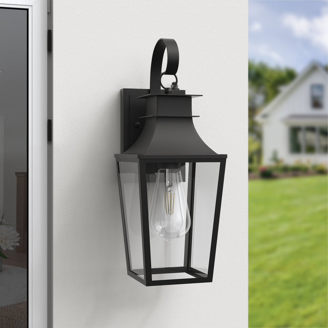 Tempered Glass Outdoor Wall Light With Dusk To Dawn #7060-2BK