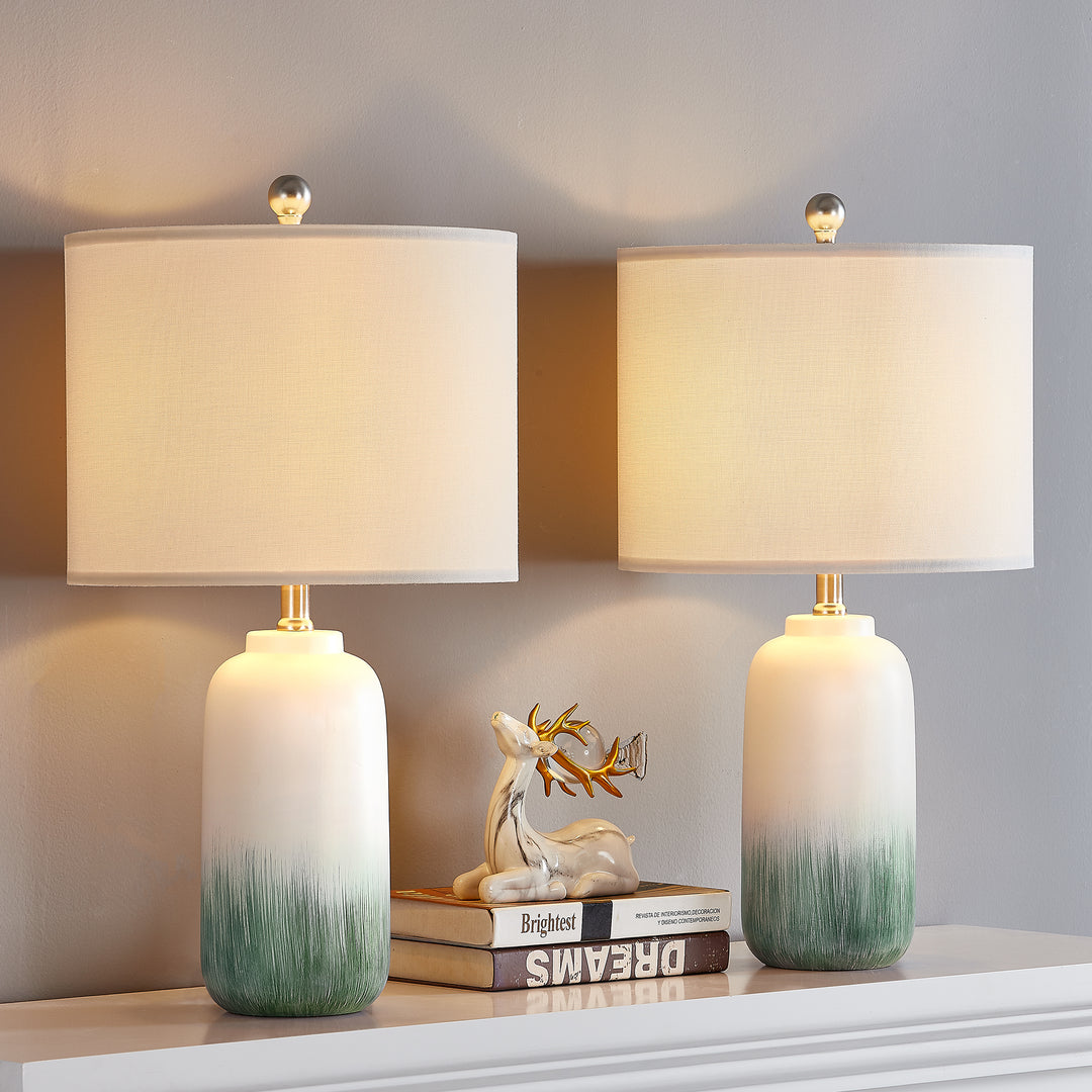 23.5" Chanise Ceramic Table Lamp For Living Room/Bedroom (Set of 2) #T198