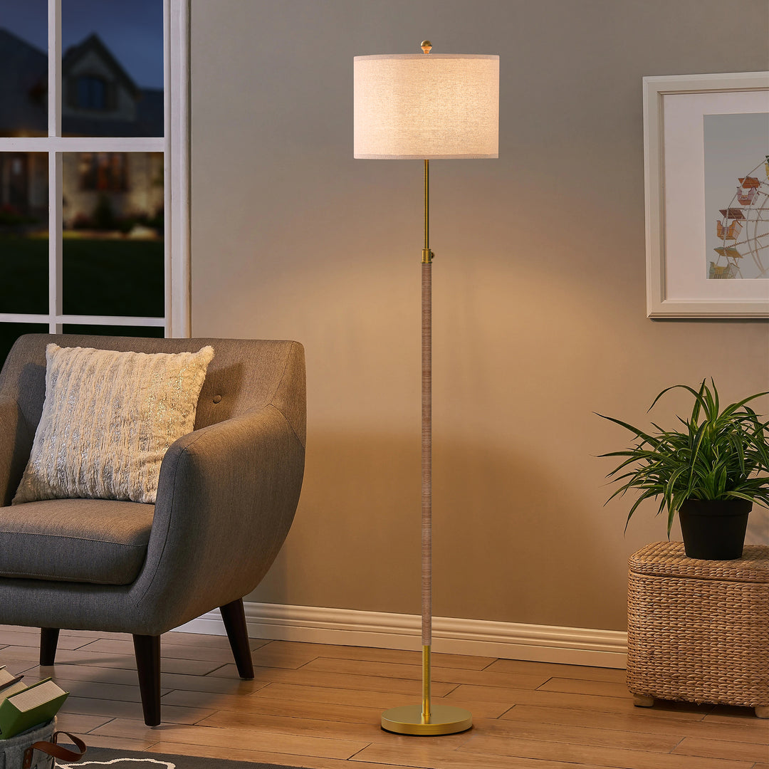 70" Adjustable Modern Rattan Floor Lamp For Living Room/bedroom #F262