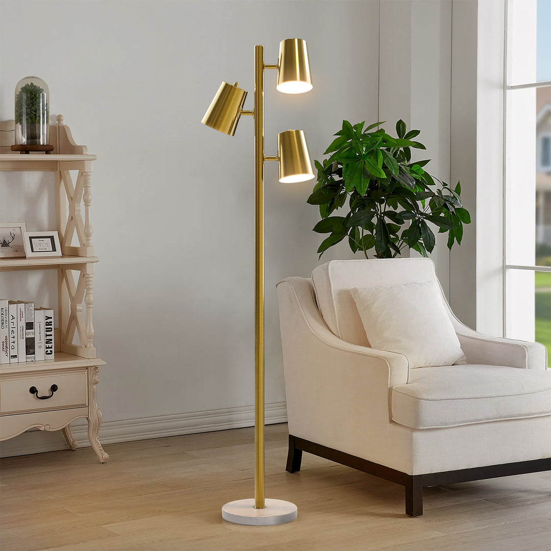 3-Head Adjustable Gold Nordic Minimalist Floor Lamp #F265