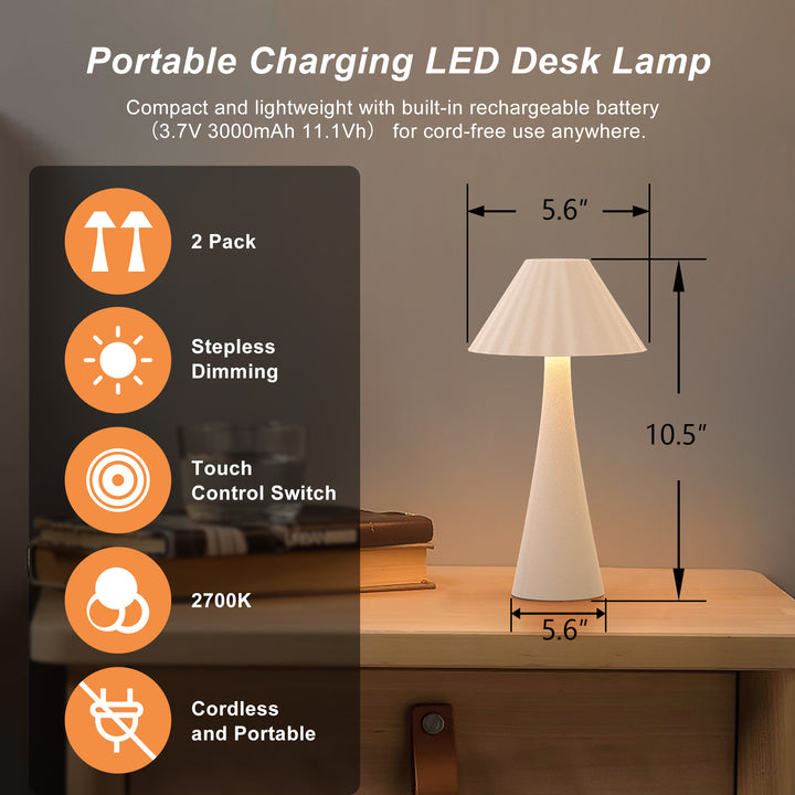 Finesse Minimalist Touch Control Cordless Table Lamp #T256