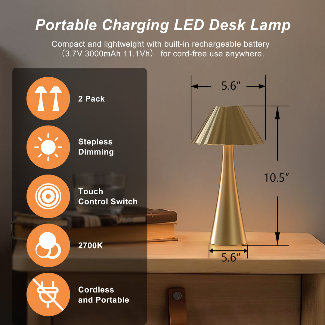 Finesse Minimalist Touch Control Cordless Table Lamp #T256