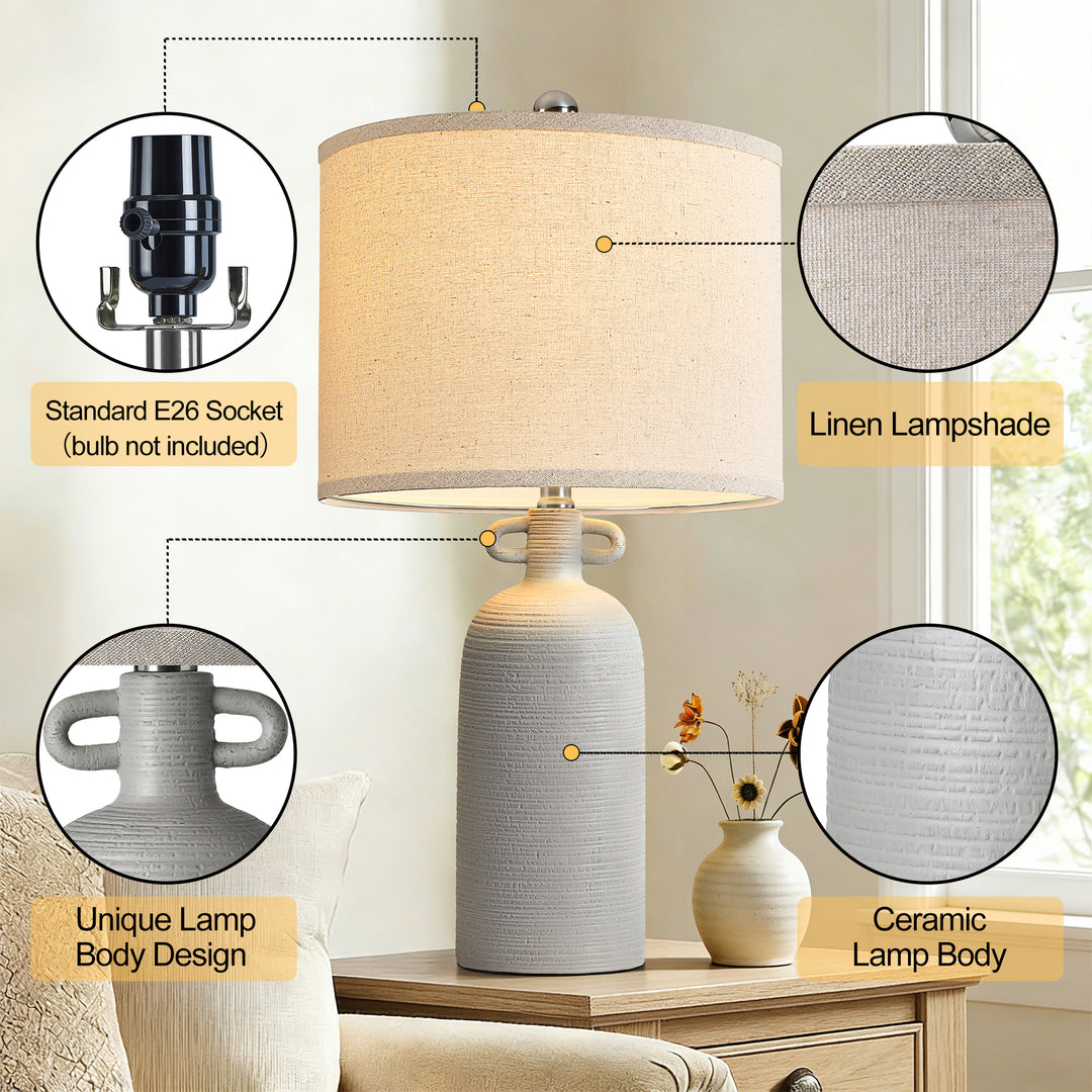 Illume 24'' White Ceramic Table Lamp (Set Of 2) #T192