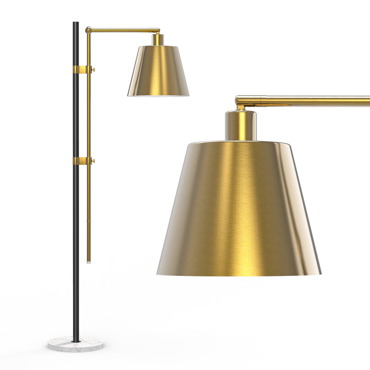 73.2" Metal And Marble Task Floor Lamp