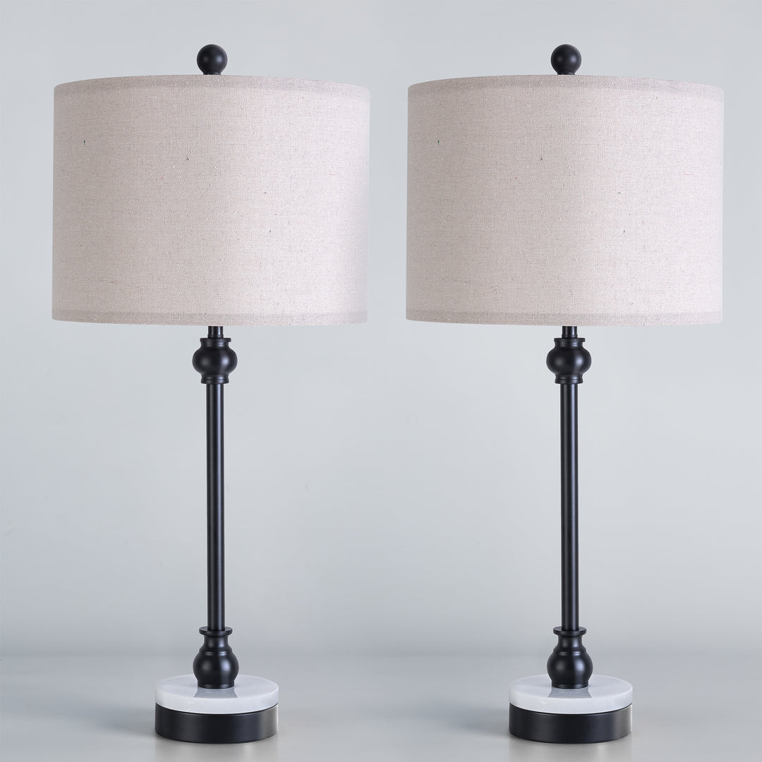 28.3" Marble And Metal Table Lamp For Living Room/bedroom (Set of 2) #T264