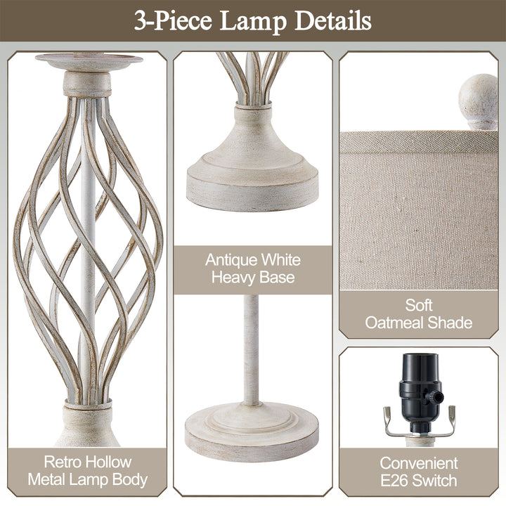 Maxax Traditional Floor & Table Lamp Set of 3 #TF22