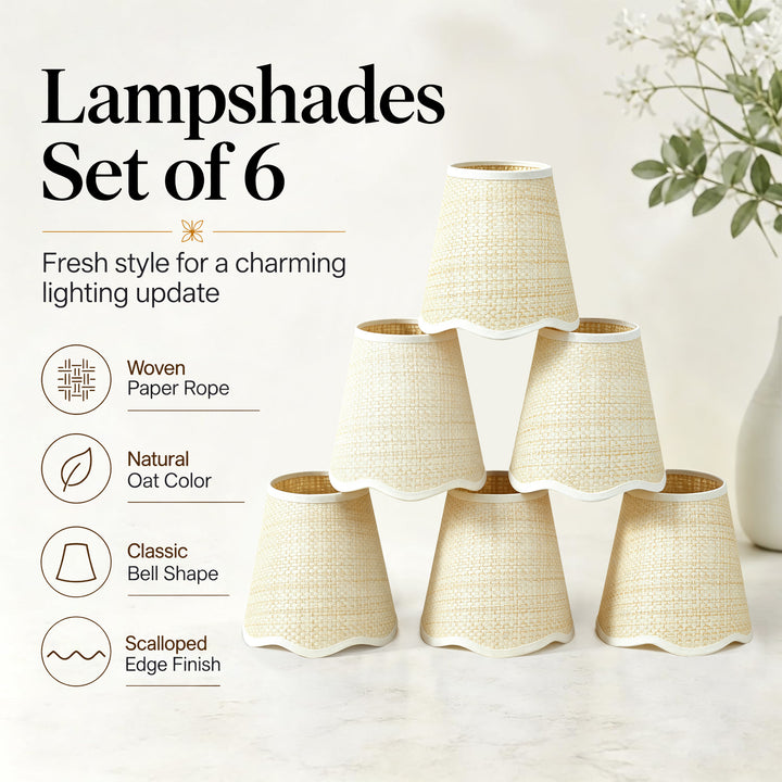 6" H Paper Rope Empire Lamp Shade (Set of 6) 