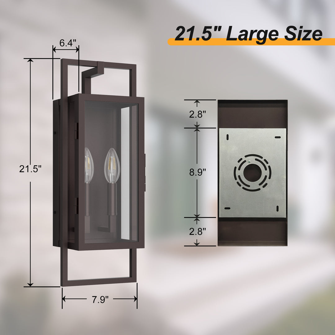 Radiance 3 -Light Steel And Glass Outdoor Wall Light with Dusk to Dawn #7030