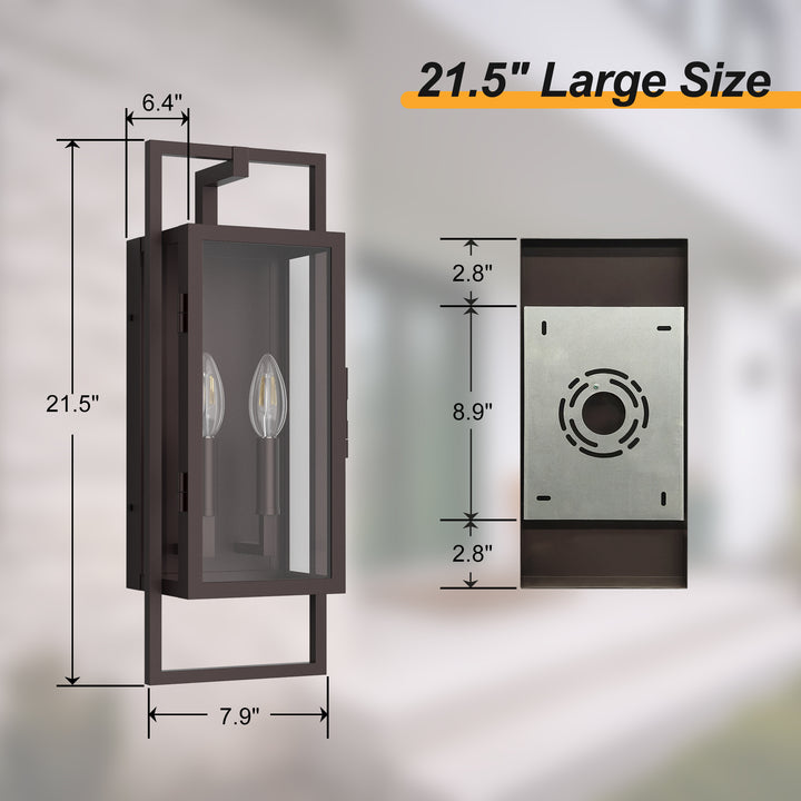 Radiance 3 -Light Steel And Glass Outdoor Wall Light with Dusk to Dawn #7030