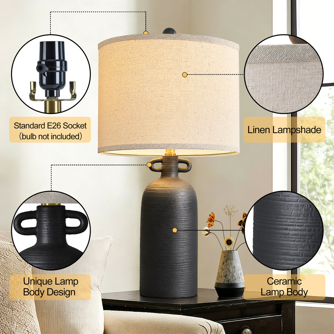 Illume 24'' White Ceramic Table Lamp (Set Of 2) #T192