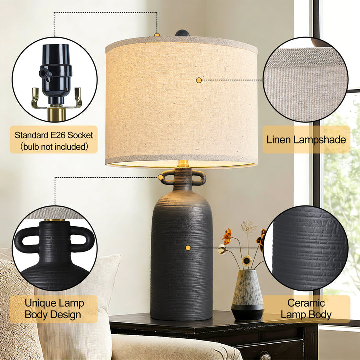 Illume 24'' White Ceramic Table Lamp (Set Of 2) #T192