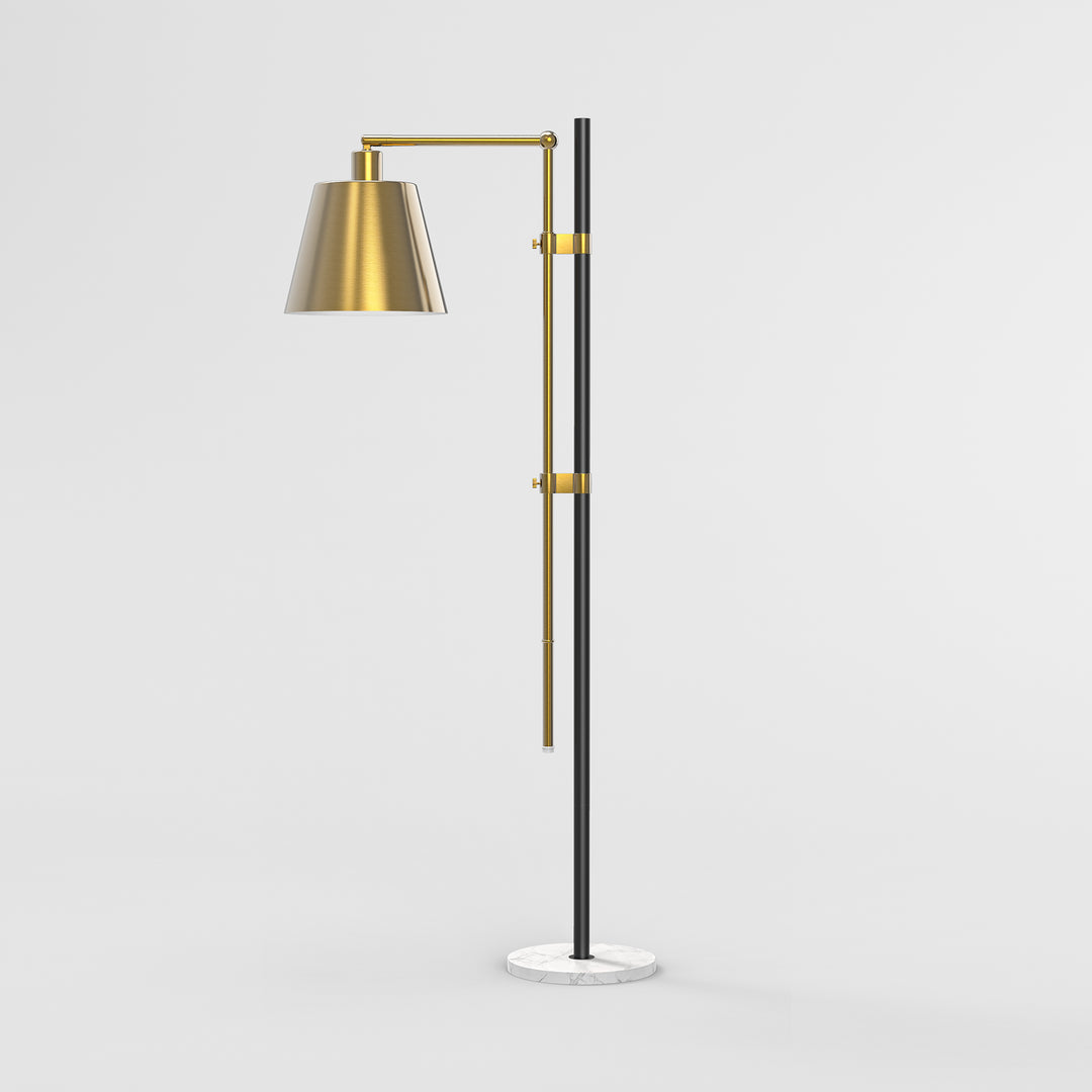 73.2" Metal And Marble Task Floor Lamp