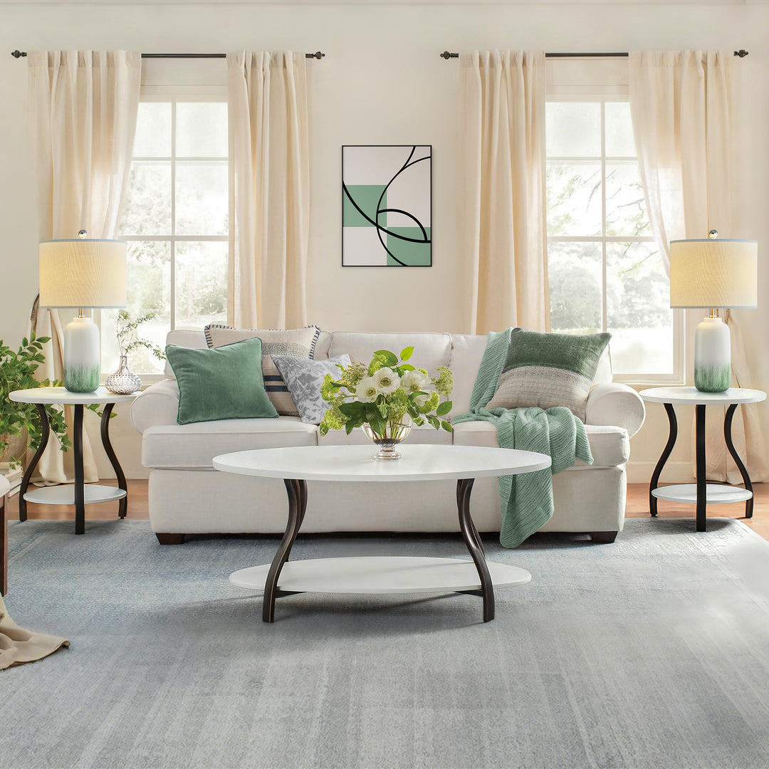 23.5" Chanise Ceramic Table Lamp For Living Room/Bedroom (Set of 2) #T198