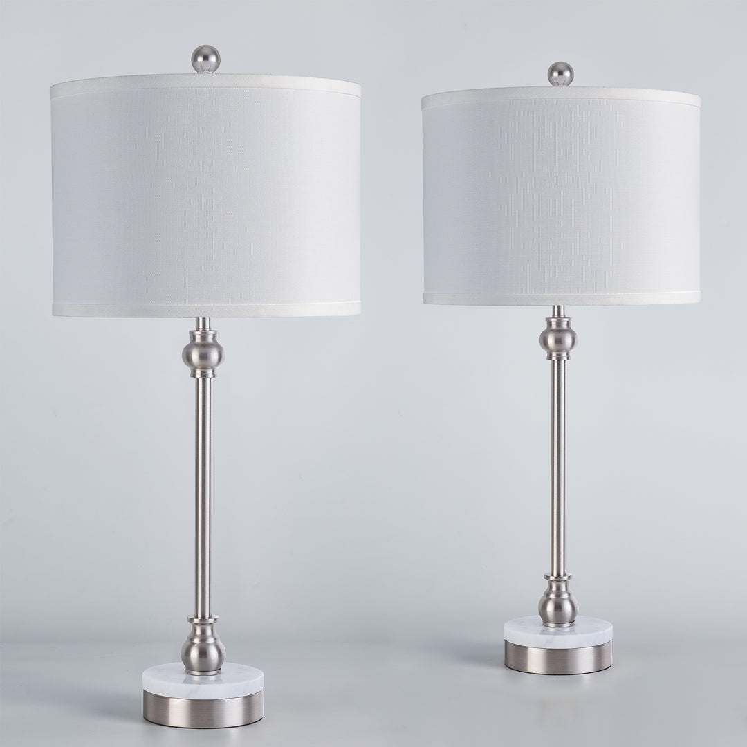 28.3" Marble And Metal Table Lamp For Living Room/bedroom (Set of 2) #T264