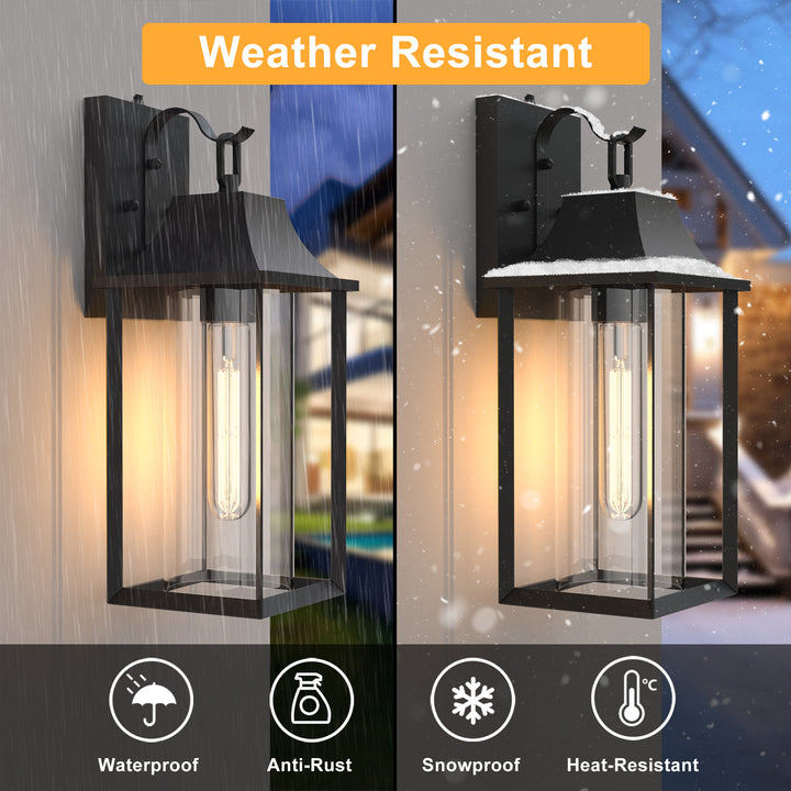 Solstice  1 - Light 18" H Glass Outdoor Wall Lantern With Dusk To Dawn #7058