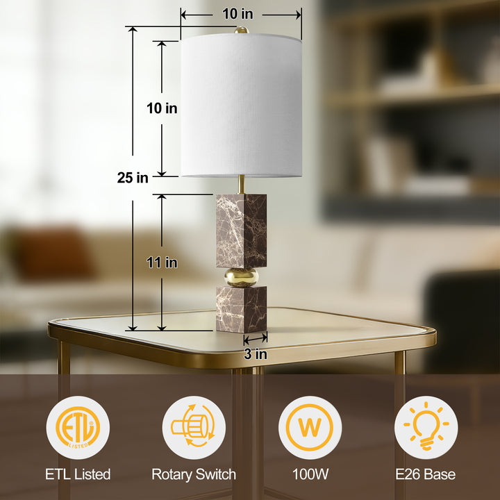 Lustre 25 "Hardware + Marble Desk Lamp #T273