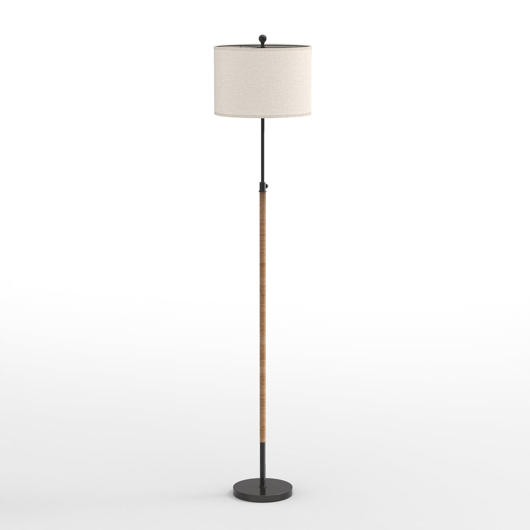 70" Adjustable Modern Rattan Floor Lamp For Living Room/bedroom #F262-BK