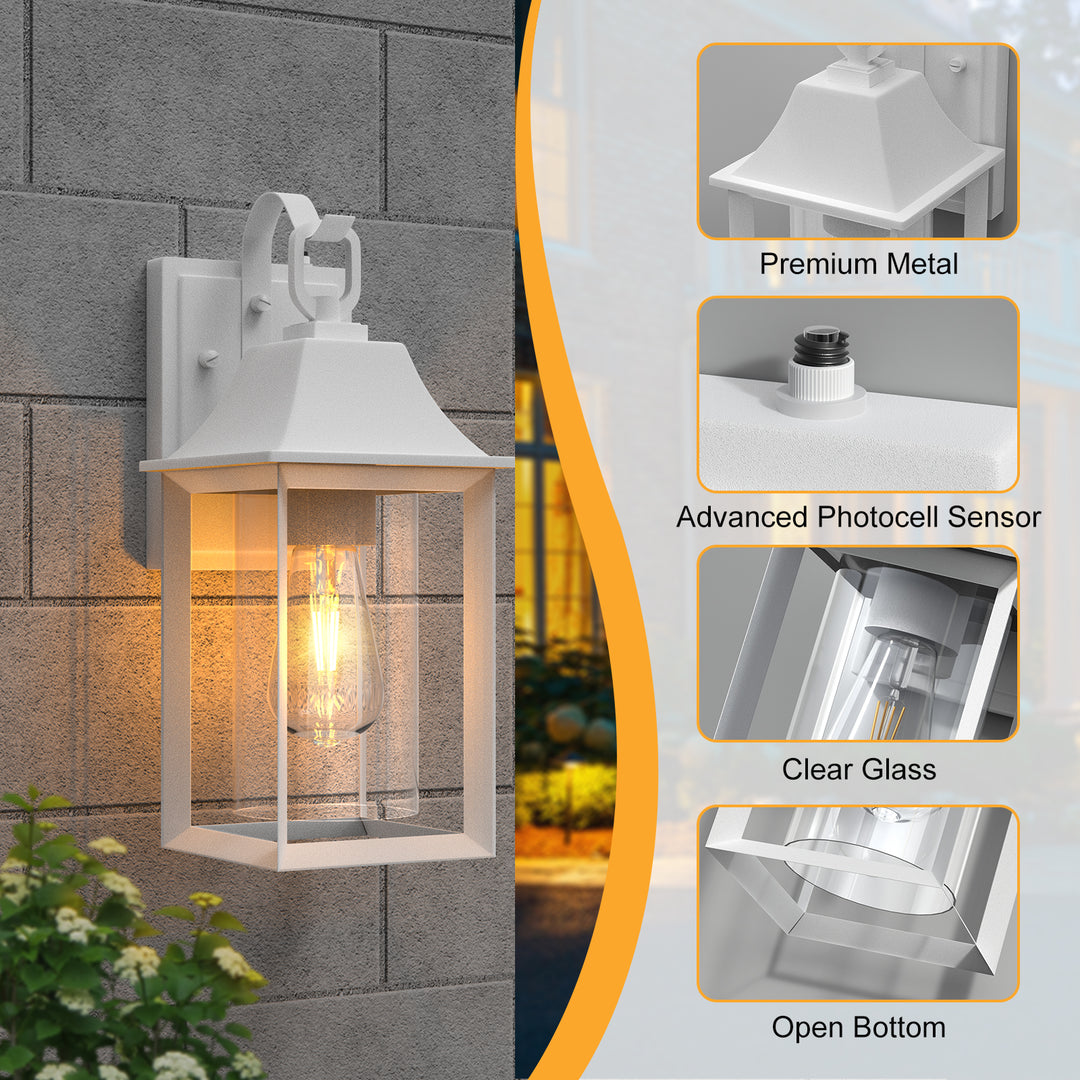 1 - Light Black Outdoor Wall Lantern with Clear Glass #7038