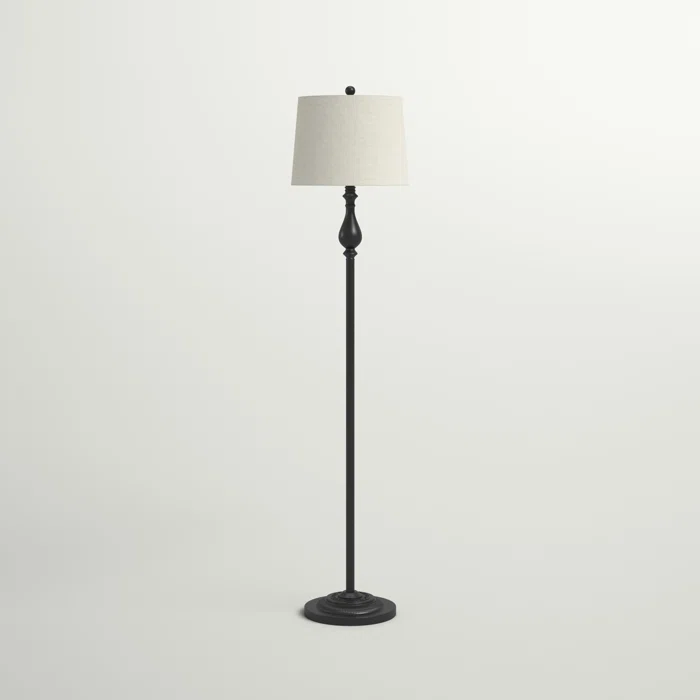 Maxax 62.5 Dimmable Black Floor Lamp with Fabric Shade