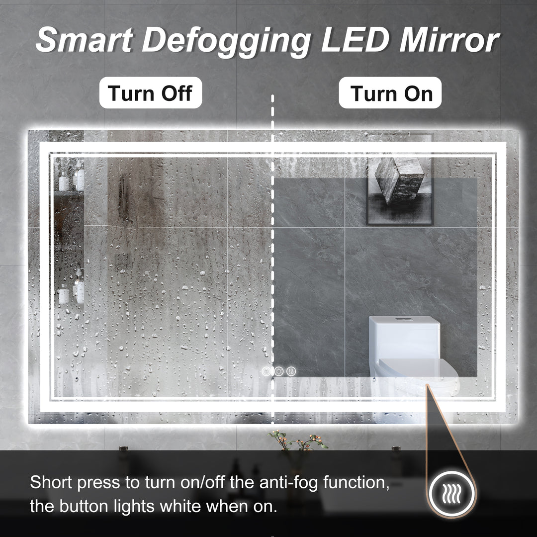 Maxax Modern Frameless Anti-Fog LED Lighted Dimmable Wall Mounted Bathroom Vanity Mirror #MXML01-915