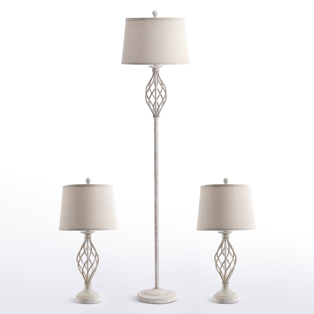 Maxax Traditional Floor & Table Lamp Set of 3 #TF22