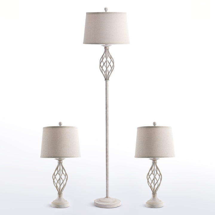 Maxax Traditional Floor & Table Lamp Set of 3 #TF22
